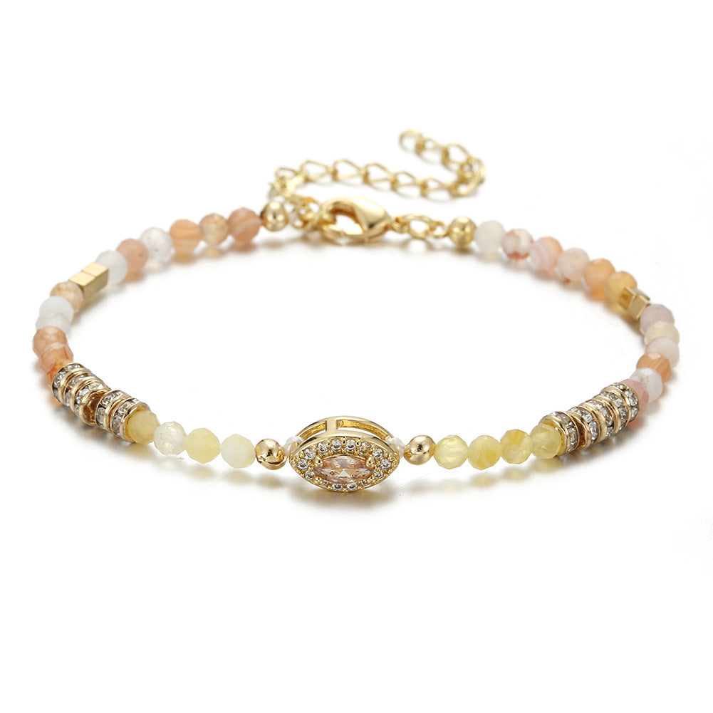 Wholesale Gemstone Overlay Colorful Natural Stone Bracelet